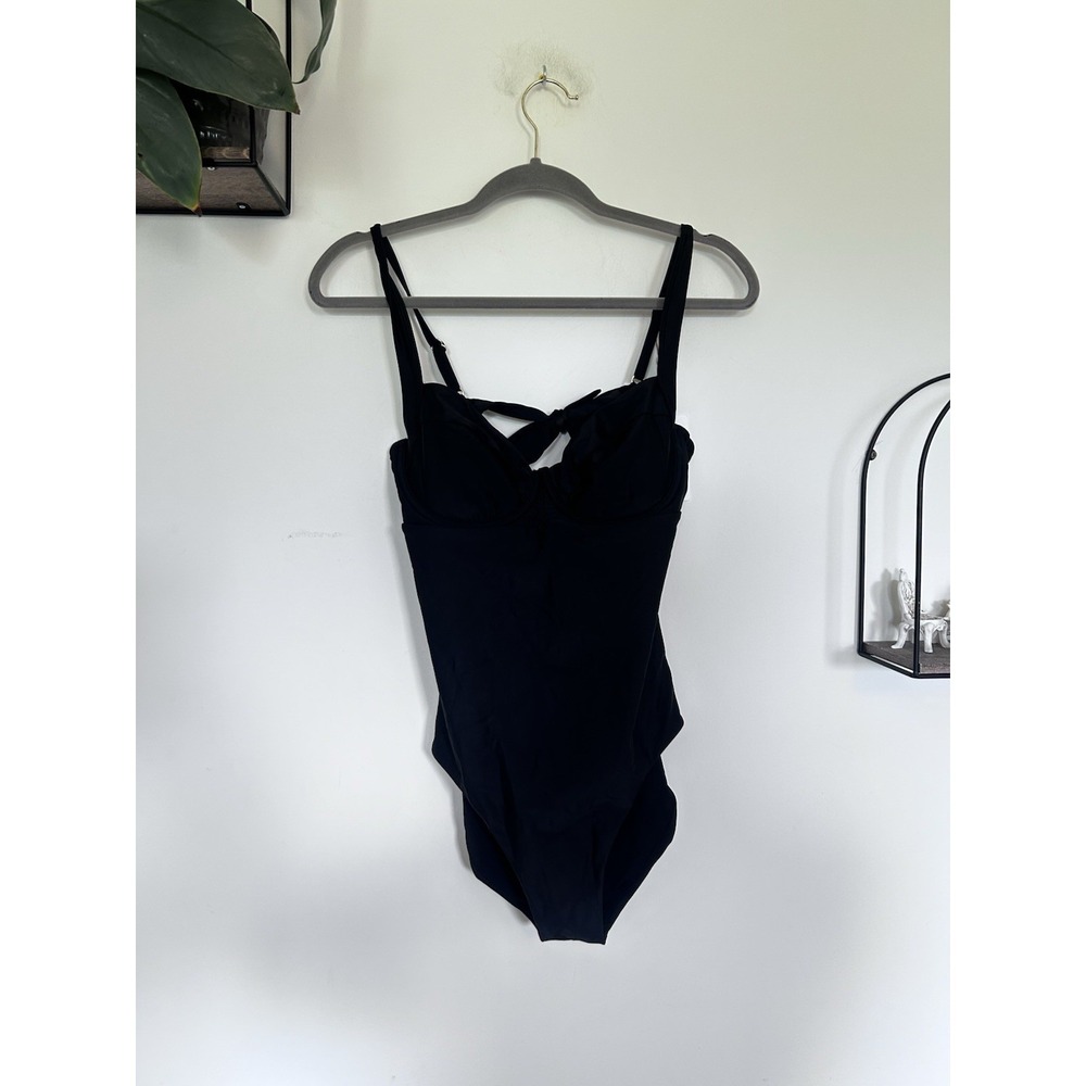 NWT Quince Black Italian Underwire One-Piece Swimsuit Size Large